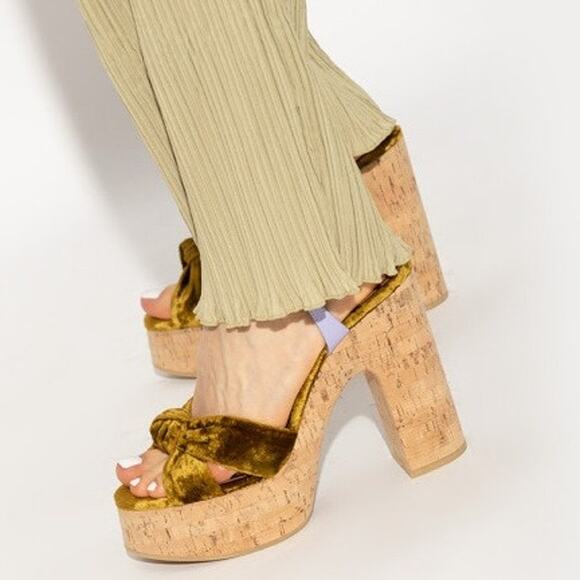 Saint Laurent Bianca St Heaven Platform Heels Ankle Strap Summer Vacation Sz 8 - Picture 1 of 13